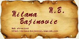 Milana Bajinović vizit kartica